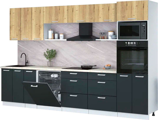 Кухонный гарнитур Интерлиния Мила Лайт 3.3-ПМ1-2  - фото