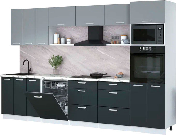 Кухонный гарнитур Интерлиния Мила Лайт 3.3-ПМ1-2  - фото