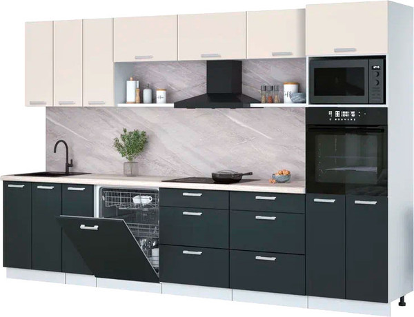 Кухонный гарнитур Интерлиния Мила Лайт 3.3-ПМ1-2  - фото