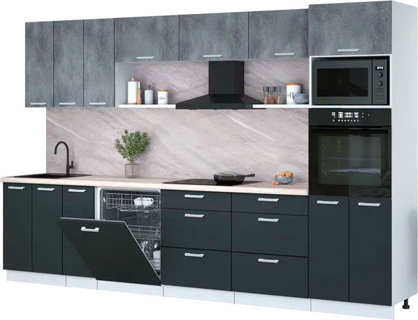 Кухонный гарнитур Интерлиния Мила Лайт 3.3-ПМ1-2  - фото