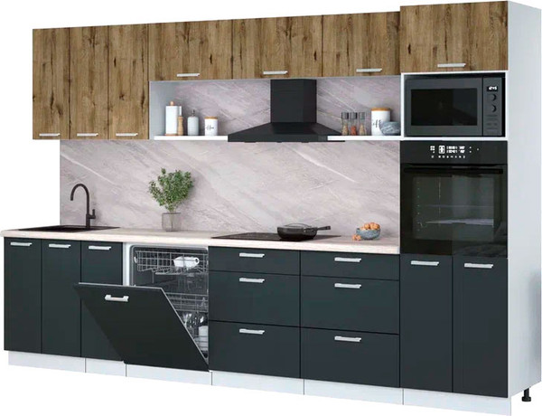 Кухонный гарнитур Интерлиния Мила Лайт 3.3-ПМ1-2  - фото