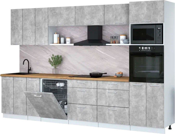 Кухонный гарнитур Интерлиния Мила Лайт 3.3-ПМ1-2  - фото