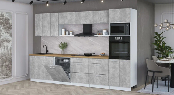 Кухонный гарнитур Интерлиния Мила Лайт 3.3-ПМ1-2 