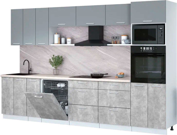 Кухонный гарнитур Интерлиния Мила Лайт 3.3-ПМ1-2  - фото