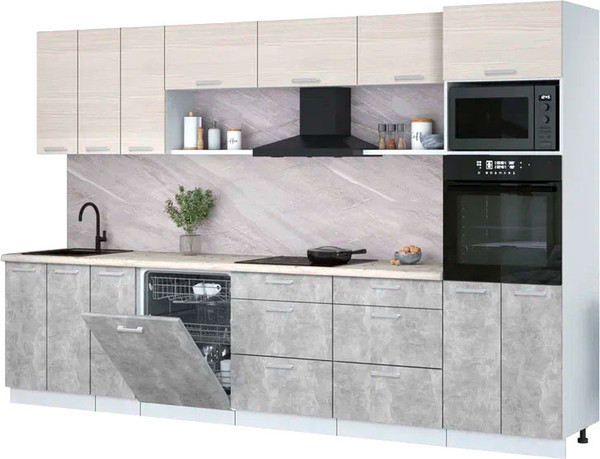 Кухонный гарнитур Интерлиния Мила Лайт 3.3-ПМ1-2  - фото