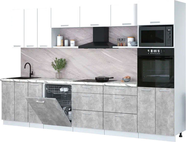 Кухонный гарнитур Интерлиния Мила Лайт 3.3-ПМ1-2 - фото