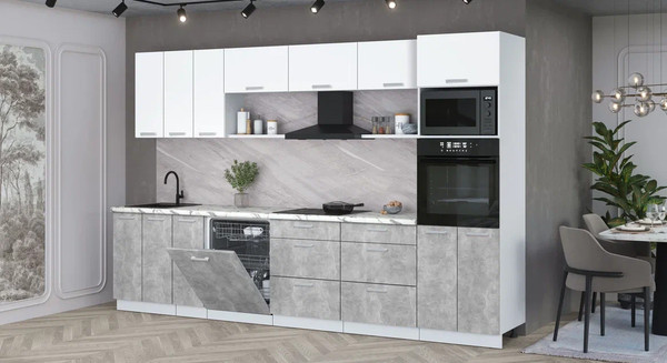 Кухонный гарнитур Интерлиния Мила Лайт 3.3-ПМ1-2