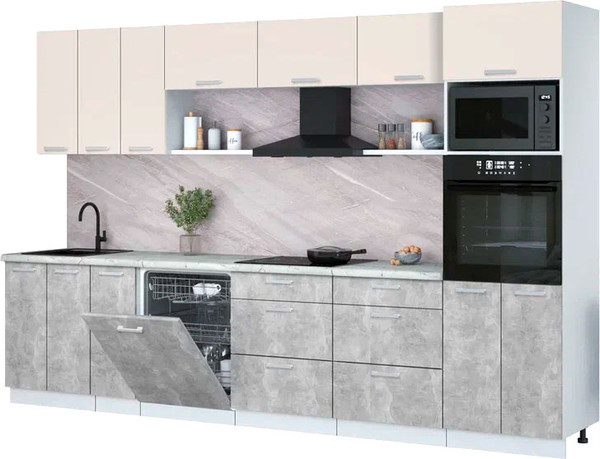 Кухонный гарнитур Интерлиния Мила Лайт 3.3-ПМ1-2  - фото