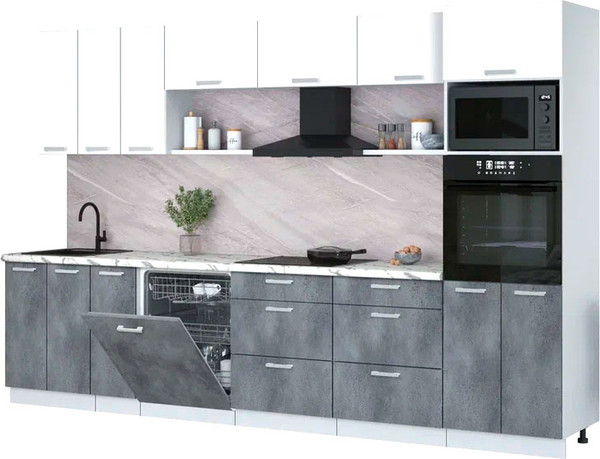 Кухонный гарнитур Интерлиния Мила Лайт 3.3-ПМ1-2  - фото