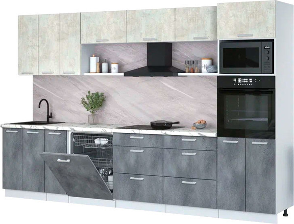 Кухонный гарнитур Интерлиния Мила Лайт 3.3-ПМ1-2  - фото