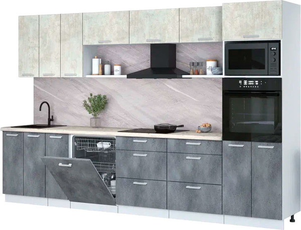 Кухонный гарнитур Интерлиния Мила Лайт 3.3-ПМ1-2  - фото