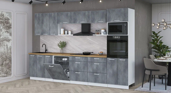 Кухонный гарнитур Интерлиния Мила Лайт 3.3-ПМ1-2 