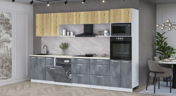 Кухонный гарнитур Интерлиния Мила Лайт 3.3-ПМ1-2 