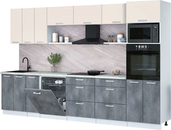 Кухонный гарнитур Интерлиния Мила Лайт 3.3-ПМ1-2  - фото