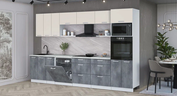 Кухонный гарнитур Интерлиния Мила Лайт 3.3-ПМ1-2 