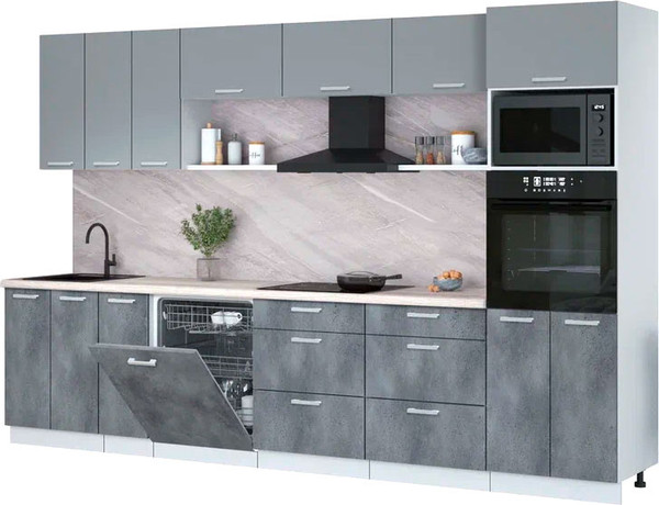 Кухонный гарнитур Интерлиния Мила Лайт 3.3-ПМ1-2  - фото