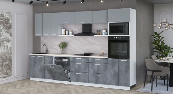 Кухонный гарнитур Интерлиния Мила Лайт 3.3-ПМ1-2 