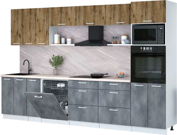 Кухонный гарнитур Интерлиния Мила Лайт 3.3-ПМ1-2 - фото