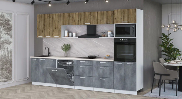 Кухонный гарнитур Интерлиния Мила Лайт 3.3-ПМ1-2