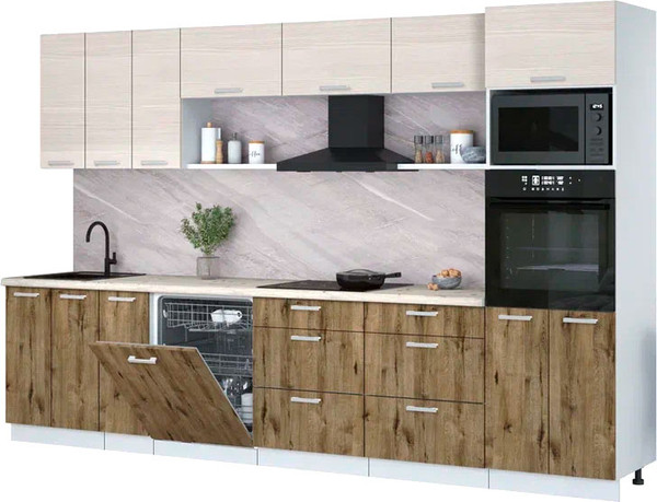 Кухонный гарнитур Интерлиния Мила Лайт 3.3-ПМ1-2  - фото