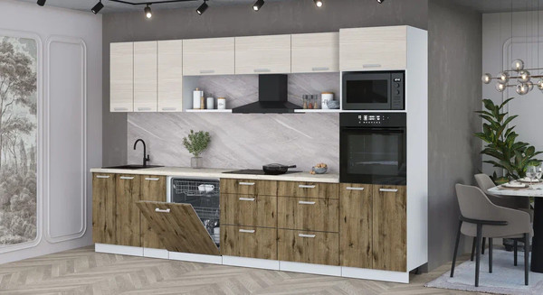 Кухонный гарнитур Интерлиния Мила Лайт 3.3-ПМ1-2 