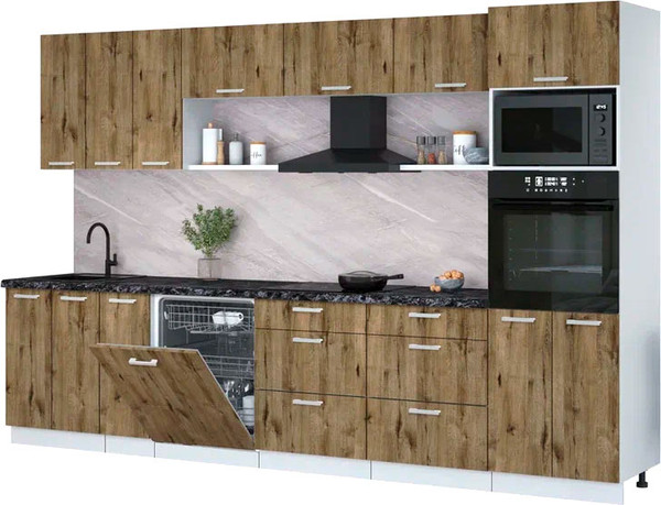 Кухонный гарнитур Интерлиния Мила Лайт 3.3-ПМ1-2  - фото