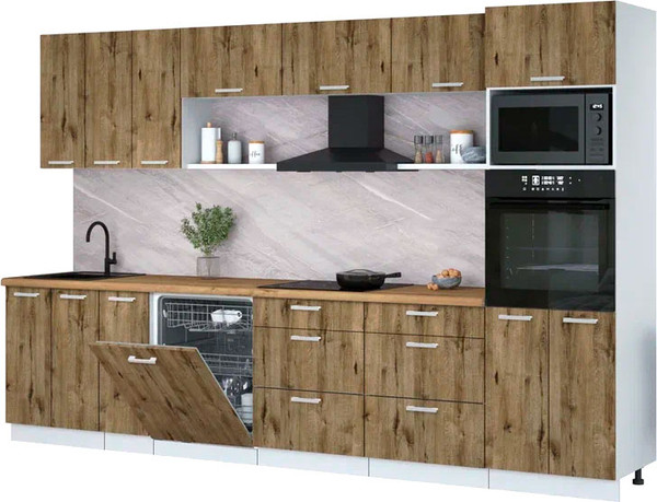 Кухонный гарнитур Интерлиния Мила Лайт 3.3-ПМ1-2  - фото