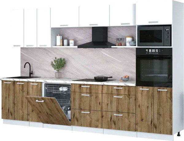 Кухонный гарнитур Интерлиния Мила Лайт 3.3-ПМ1-2  - фото