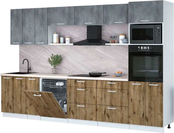 Кухонный гарнитур Интерлиния Мила Лайт 3.3-ПМ1-2  - фото