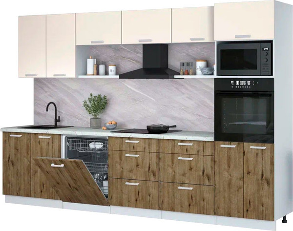 Кухонный гарнитур Интерлиния Мила Лайт 3.3-ПМ1-2  - фото