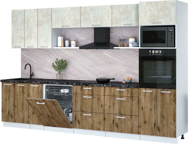 Кухонный гарнитур Интерлиния Мила Лайт 3.3-ПМ1-2  - фото