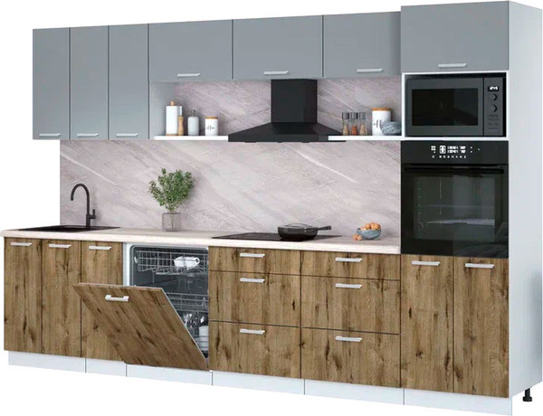 Кухонный гарнитур Интерлиния Мила Лайт 3.3-ПМ1-2  - фото