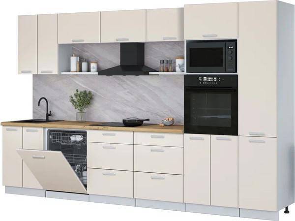 Кухонный гарнитур Интерлиния Мила Лайт 3.4-ПМ1  - фото