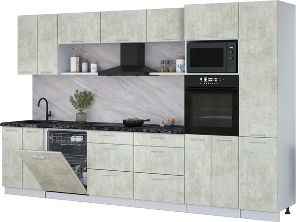 Кухонный гарнитур Интерлиния Мила Лайт 3.4-ПМ1  - фото