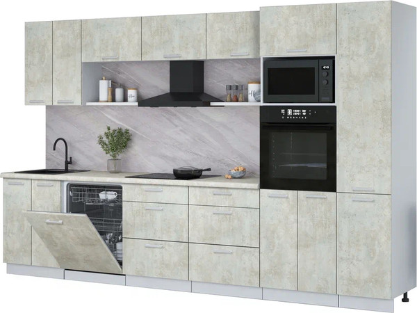 Кухонный гарнитур Интерлиния Мила Лайт 3.4-ПМ1  - фото