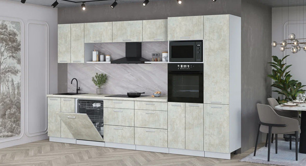 Кухонный гарнитур Интерлиния Мила Лайт 3.4-ПМ1 