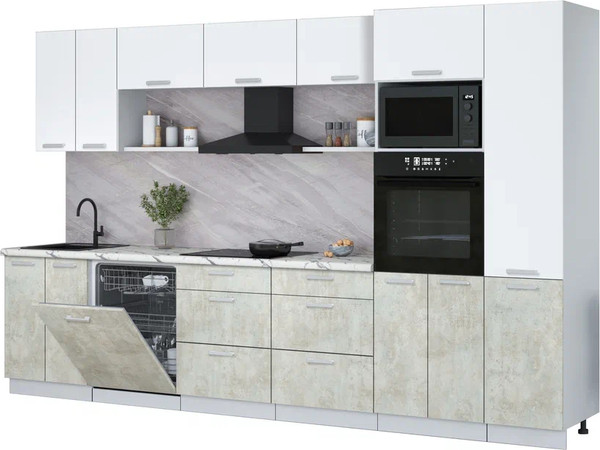 Кухонный гарнитур Интерлиния Мила Лайт 3.4-ПМ1  - фото