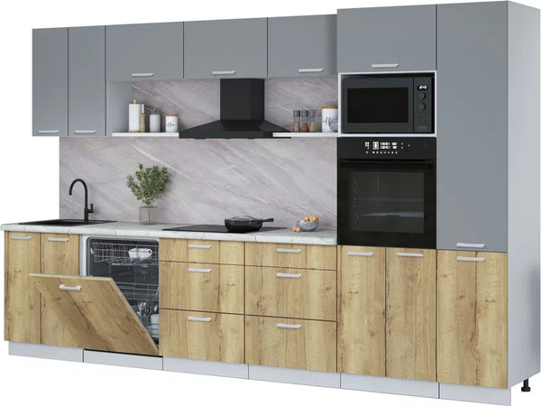 Кухонный гарнитур Интерлиния Мила Лайт 3.4-ПМ1  - фото