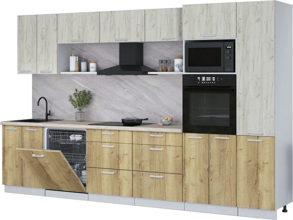 Кухонный гарнитур Интерлиния Мила Лайт 3.4-ПМ1  - фото