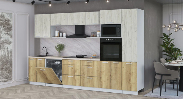 Кухонный гарнитур Интерлиния Мила Лайт 3.4-ПМ1 