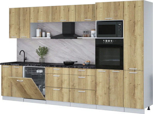 Кухонный гарнитур Интерлиния Мила Лайт 3.4-ПМ1  - фото