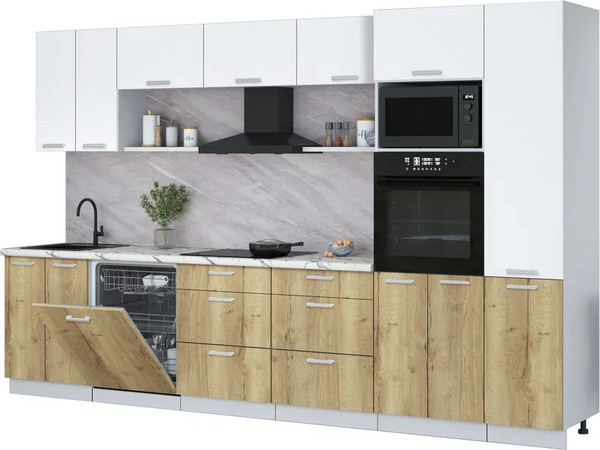 Кухонный гарнитур Интерлиния Мила Лайт 3.4-ПМ1  - фото