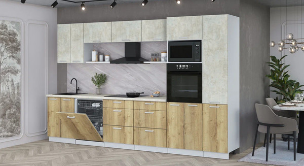 Кухонный гарнитур Интерлиния Мила Лайт 3.4-ПМ1 