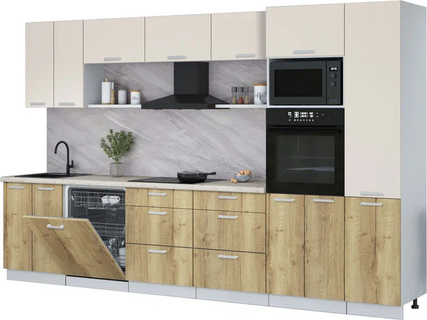 Кухонный гарнитур Интерлиния Мила Лайт 3.4-ПМ1  - фото