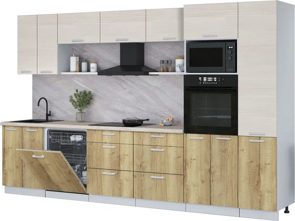 Кухонный гарнитур Интерлиния Мила Лайт 3.4-ПМ1  - фото