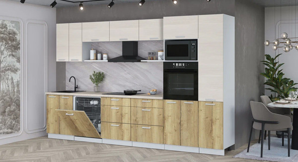 Кухонный гарнитур Интерлиния Мила Лайт 3.4-ПМ1 