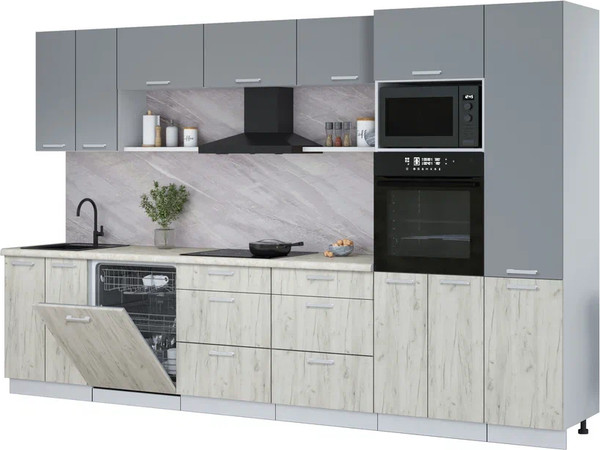 Кухонный гарнитур Интерлиния Мила Лайт 3.4-ПМ1  - фото