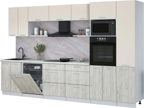 Кухонный гарнитур Интерлиния Мила Лайт 3.4-ПМ1  - фото