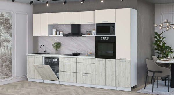 Кухонный гарнитур Интерлиния Мила Лайт 3.4-ПМ1 