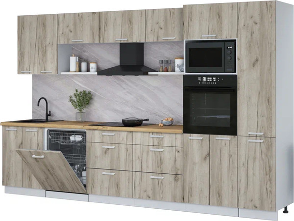 Кухонный гарнитур Интерлиния Мила Лайт 3.4-ПМ1  - фото